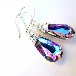 Sterling Silver Wire Wrapped Violet Purple..
