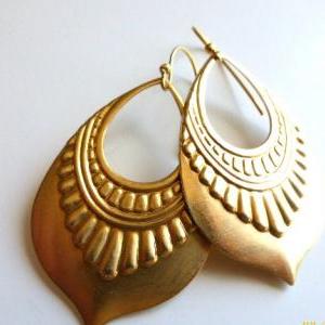 Gold Earrings, Gold Vermil Ear Wire 24 K Gold,..