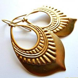 Gold Earrings, Gold Vermil Ear Wire 24 K Gold,..