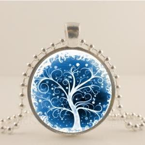Blue And White, Winter Tree 1"glass..