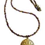 Love Necklace. Purple & Gold. Brass..