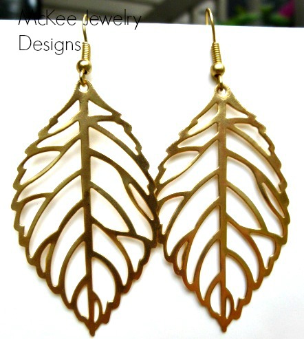 Gold Leaf Earrings, Gold Leaf Jewelry, Fall, Leaf, Leaves, Bohemian, Boho