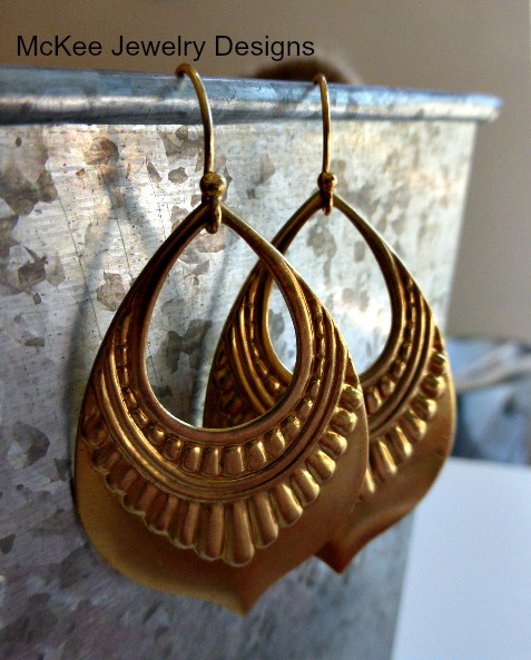 Gold Earrings, Gold Vermil Ear Wire 24 K Gold, Earrings, Gold Jewellery, Brass Earrings, Brass
