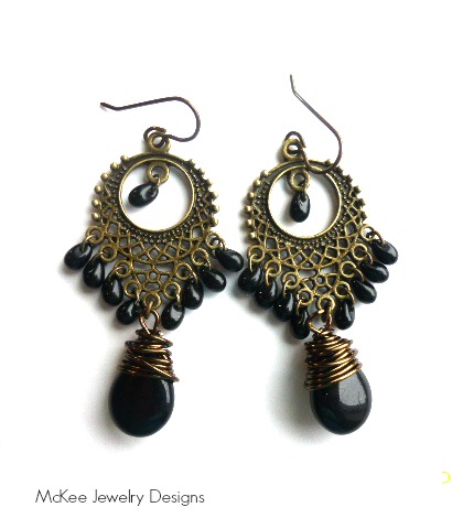 Bronze hot sale chandelier earrings