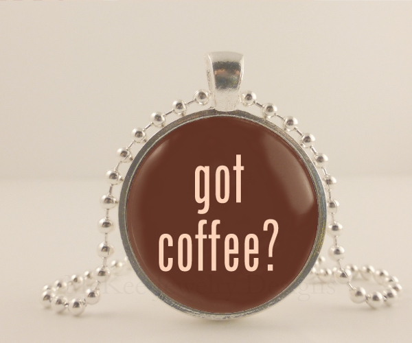 Espresso Yourself. Coffee Lover. Necklace. Glass Dome, Metal Pendant, Chain. Coffee Jewelry. Coffee Pendant, Art Photo Pendant, Necklace,